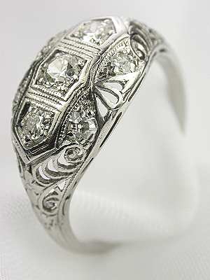 1925 Filigree Diamond Antique Engagement Ring
