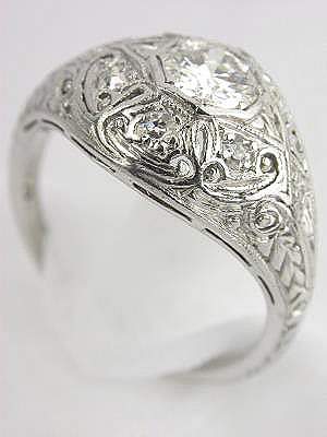 Art Deco Antique Diamond Filigree Engagement Ring