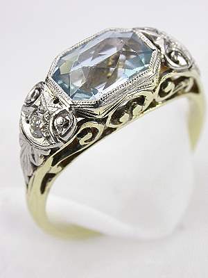 Edwardian Aquamarine Engagement Ring