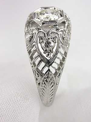 1920s Floral & Filigree Diamond Engagement Ring