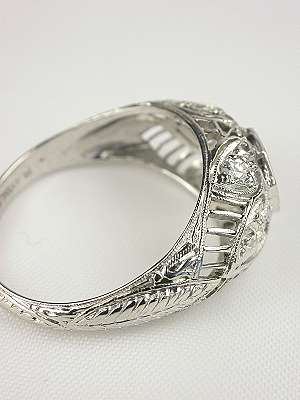 1920s Floral & Filigree Diamond Engagement Ring