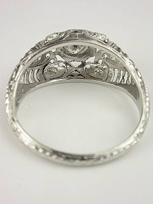 1920s Floral & Filigree Diamond Engagement Ring