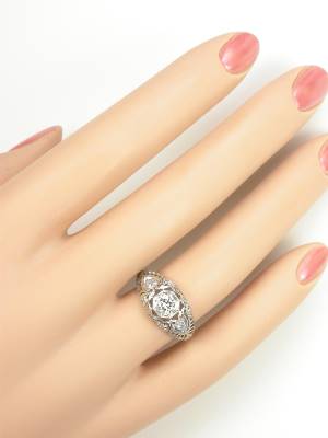 1920s Floral & Filigree Diamond Engagement Ring