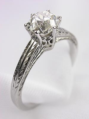 Old Mine Cut Diamond Engagement Ring