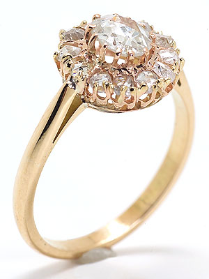 Antique Victorian Ring with Rose Cut Diamonds