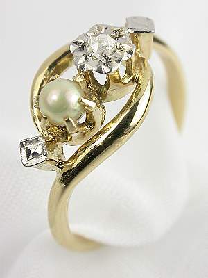 Antique Pearl Engagement Ring