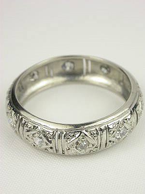 Filigree and Diamond Antique Wedding Ring