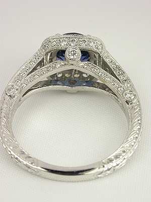 Sapphire Antique Style Engagement Ring