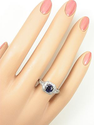 Sapphire Antique Style Engagement Ring