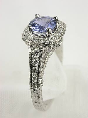 Sapphire Antique Style Engagement Ring