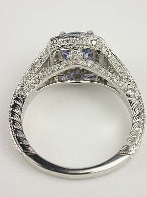 Sapphire Antique Style Engagement Ring