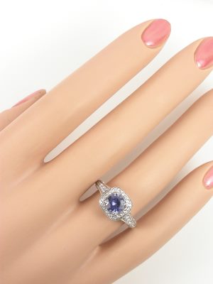 Sapphire Antique Style Engagement Ring