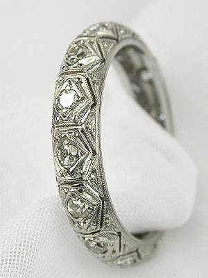 Art Deco Platinum Filigree Wedding Ring