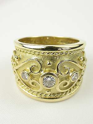 Wedding Ring with Byzantine Scroll Design