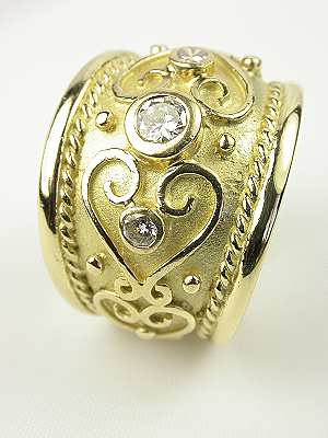 Wedding Ring with Byzantine Scroll Design