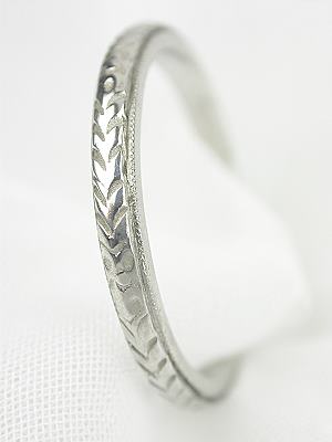 Antique Style Wheat Motif Wedding Band, RG-2253