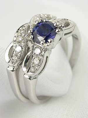 Topazery Sapphire and Diamond Bridal Set