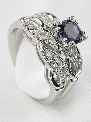 Topazery Sapphire and Diamond Bridal Set