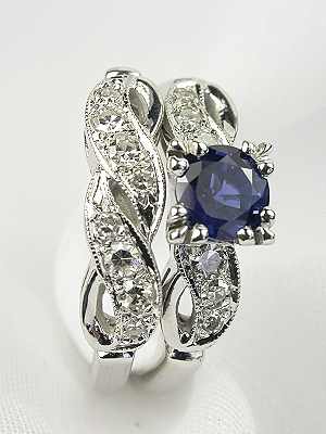 Topazery Sapphire and Diamond Bridal Set