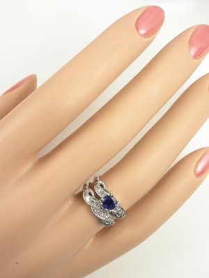 Topazery Sapphire and Diamond Bridal Set