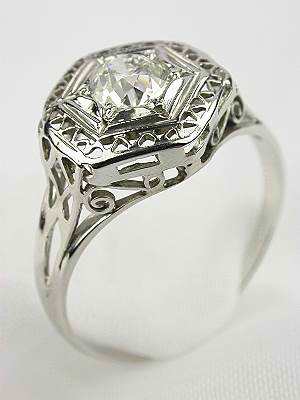 1930's Filigree Diamond Engagement Ring