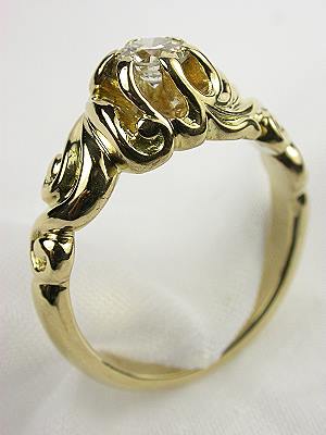 Art Nouveau Style Diamond Engagement Ring