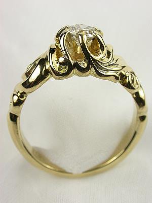 Art Nouveau Style Diamond Engagement Ring