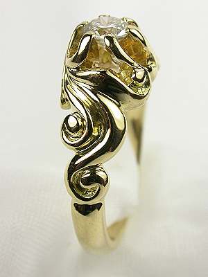 Art Nouveau Style Diamond Engagement Ring