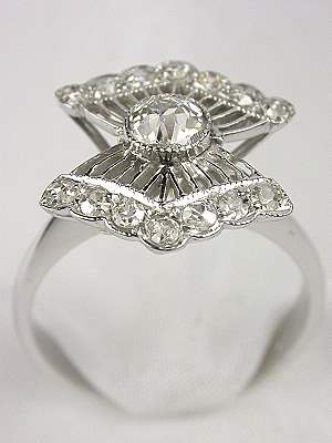 Unusual Old Cut Diamond Engagement Ring