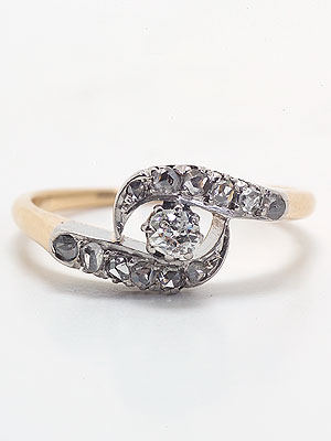 Hand-wrought Antique Diamond Engagement Ring