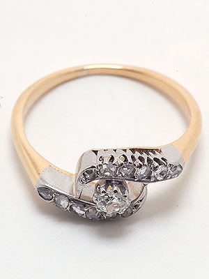 Hand-wrought Antique Diamond Engagement Ring