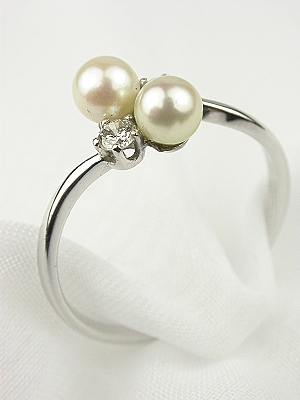 Antique Double Pearl Engagement Ring