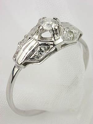 Antique French Art Deco Engagement Ring