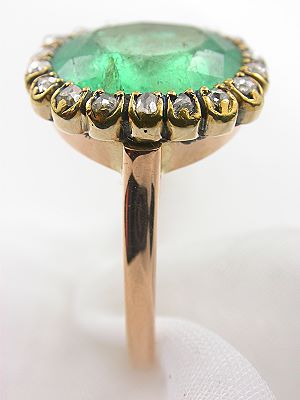 Victorian Emerald Antique Engagement Ring