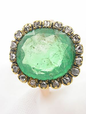 Victorian Emerald Antique Engagement Ring