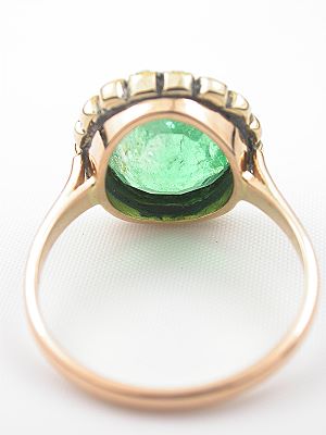 Victorian Emerald Antique Engagement Ring