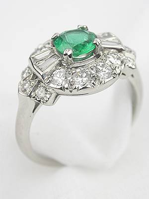 1950's Antique Emerald Engagement Ring