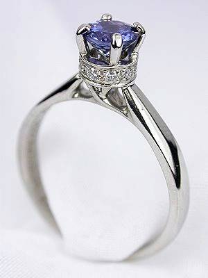 Cathedral Style Sapphire Estate Engagement Ring