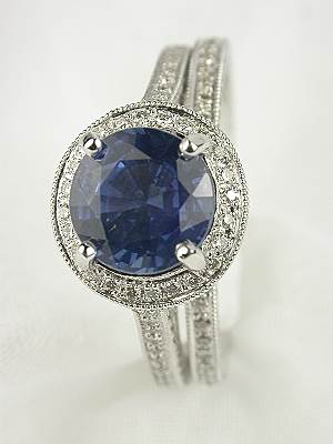 Beverley K Sapphire and Diamond Bridal Set