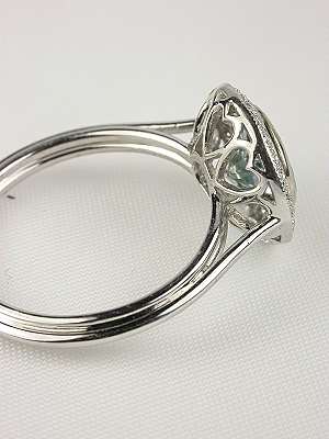 Antique Style Aquamarine Engagement Ring