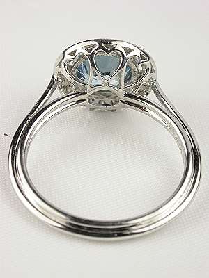 Antique Style Aquamarine Engagement Ring