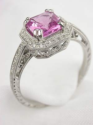 Romantic Pink Sapphire Engagement Ring