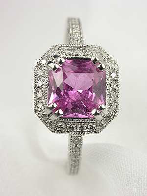 Romantic Pink Sapphire Engagement Ring