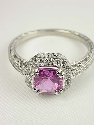 Romantic Pink Sapphire Engagement Ring