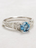 Vintage Style Aquamarine Engagement Ring