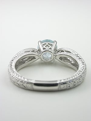 Aquamarine Engagement Ring with Wheat Motif