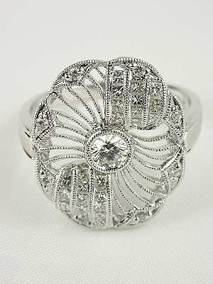 Antique Style "Circle of Light" Diamond Ring