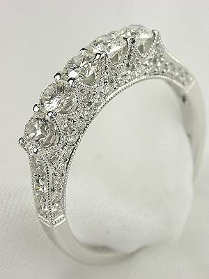 Antique Style 5 Stone Diamond Wedding Ring