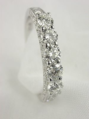 Antique Style 5 Stone Diamond Wedding Ring