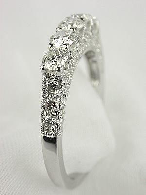 Antique Style 5 Stone Diamond Wedding Ring
